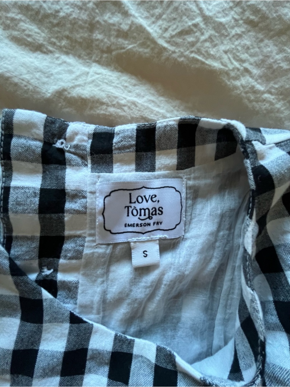Emerson Fry Studio boxy top - black and white gingham - organic cotton - Picture 8 of 10